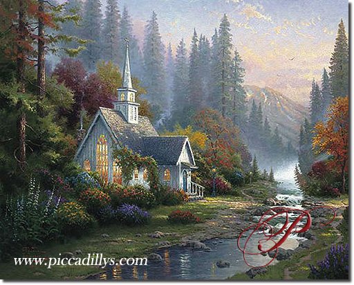 Forest Chapel By Thomas Kinkade